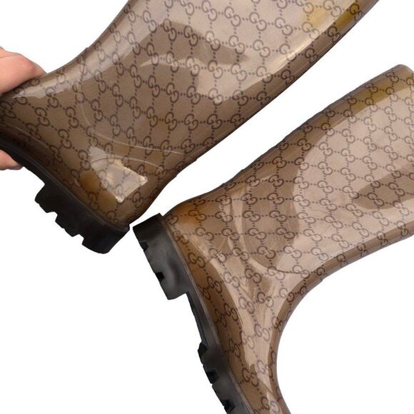 Authentic Gucci Monogram Rain Boots Size 9 - Picture 12 of 16